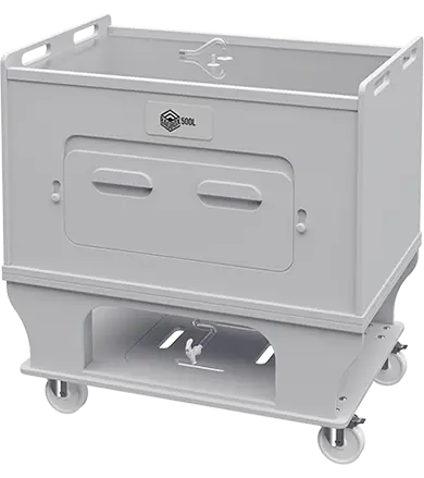 Mobile trolley for transporting 3D bioprocess bags in cleanroom environments.png